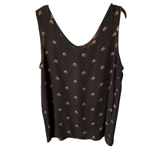 Woman’s Philosophy  Neck Tank Top Elephant Print Black Red Gold Large NWT - Picture 7 of 9